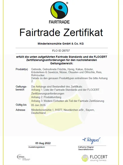 Fairtrade Zertifikat